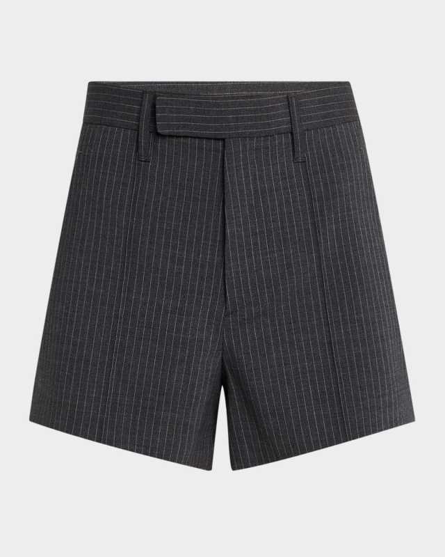 High-Rise Pintuck Shorts